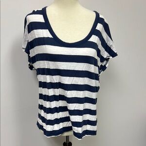 Striped Navy and White Women's Top